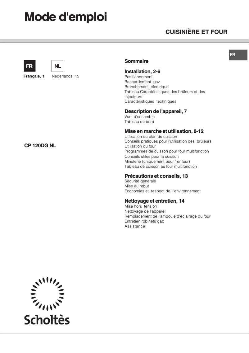 Imagen de la primera página del manual del dispositivo CP 120 DG