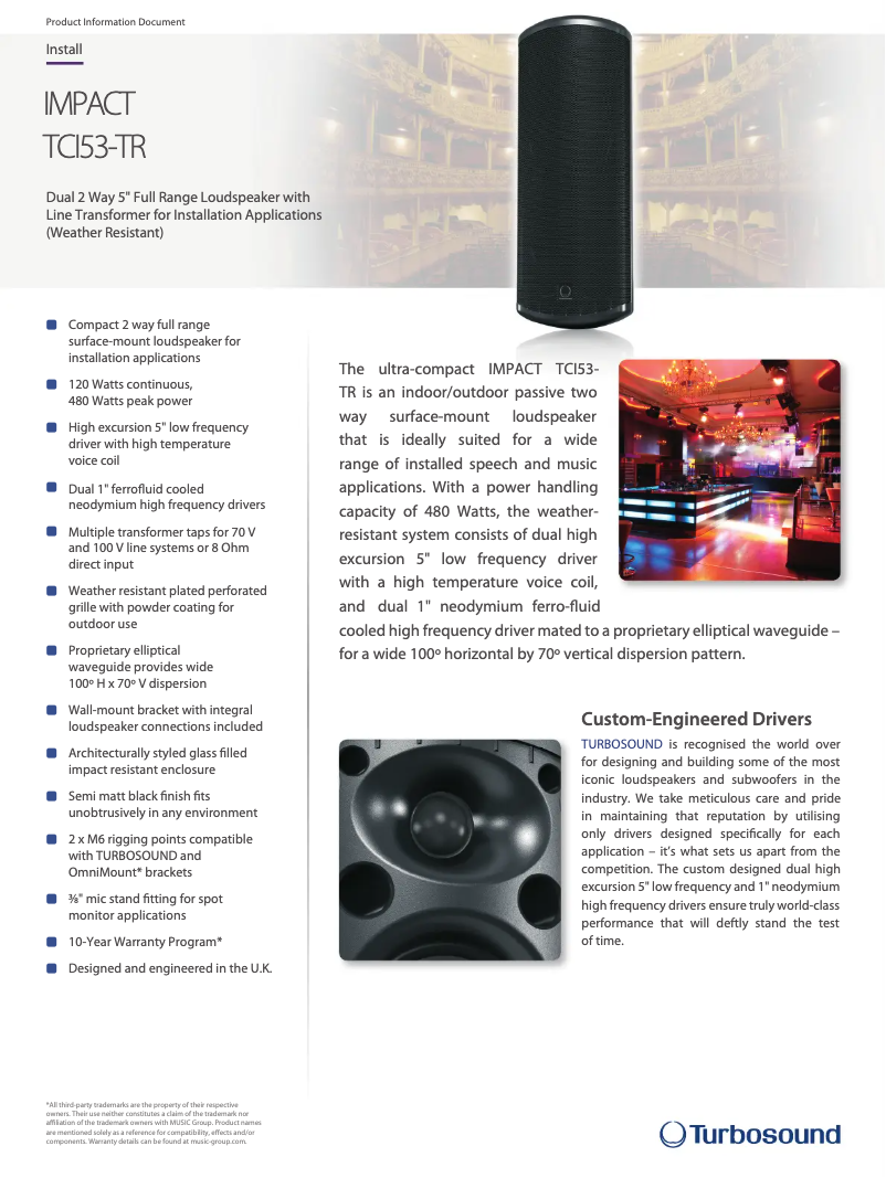 Imagen de la primera página del manual del dispositivo Impact TCI53-TR