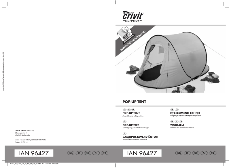 Página 1 del manual Manual de usuario Crivit IAN 96427