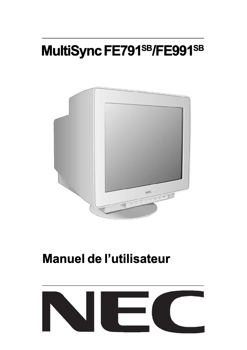 Imagen de la primera página del manual del dispositivo MultiSync FE791SB