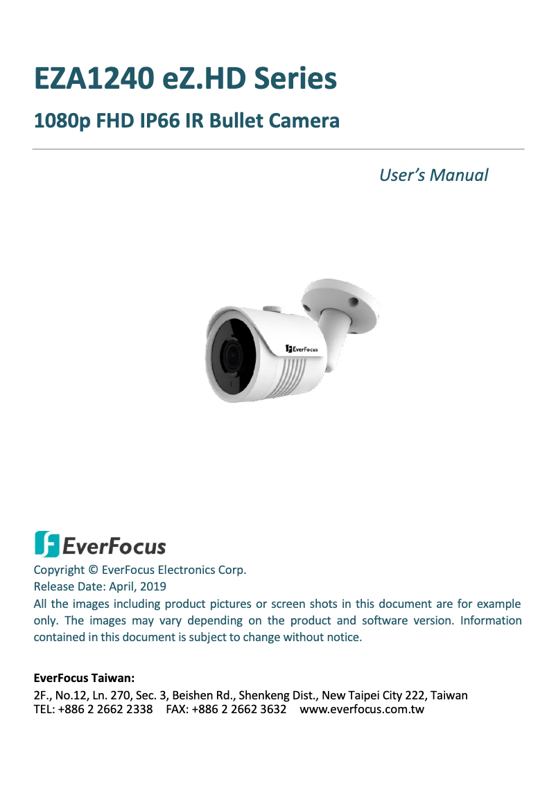 Página 1 del manual Manual de usuario EverFocus EZA1240
