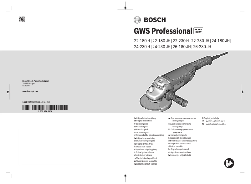 Imagen de la primera página del manual del dispositivo GWS 22-180 JH Professional
