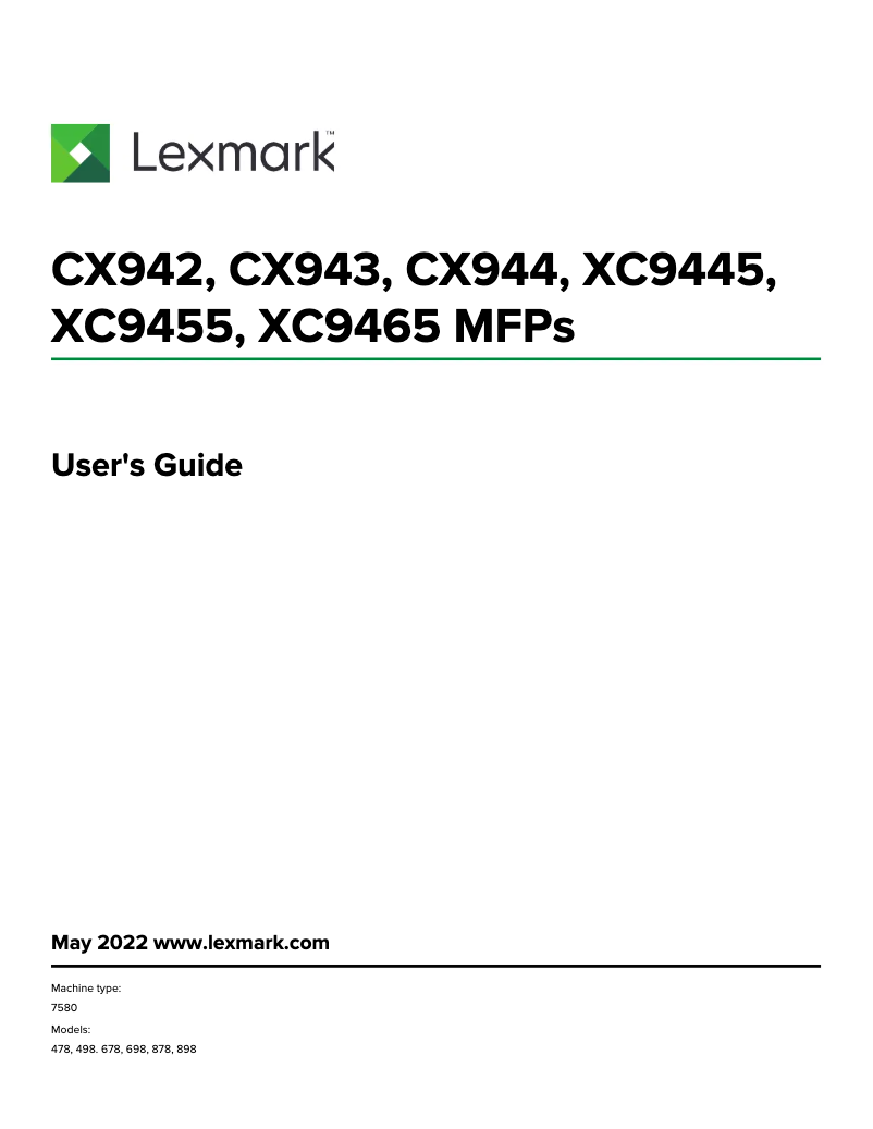 Imagen de la primera página del manual del dispositivo XC9445