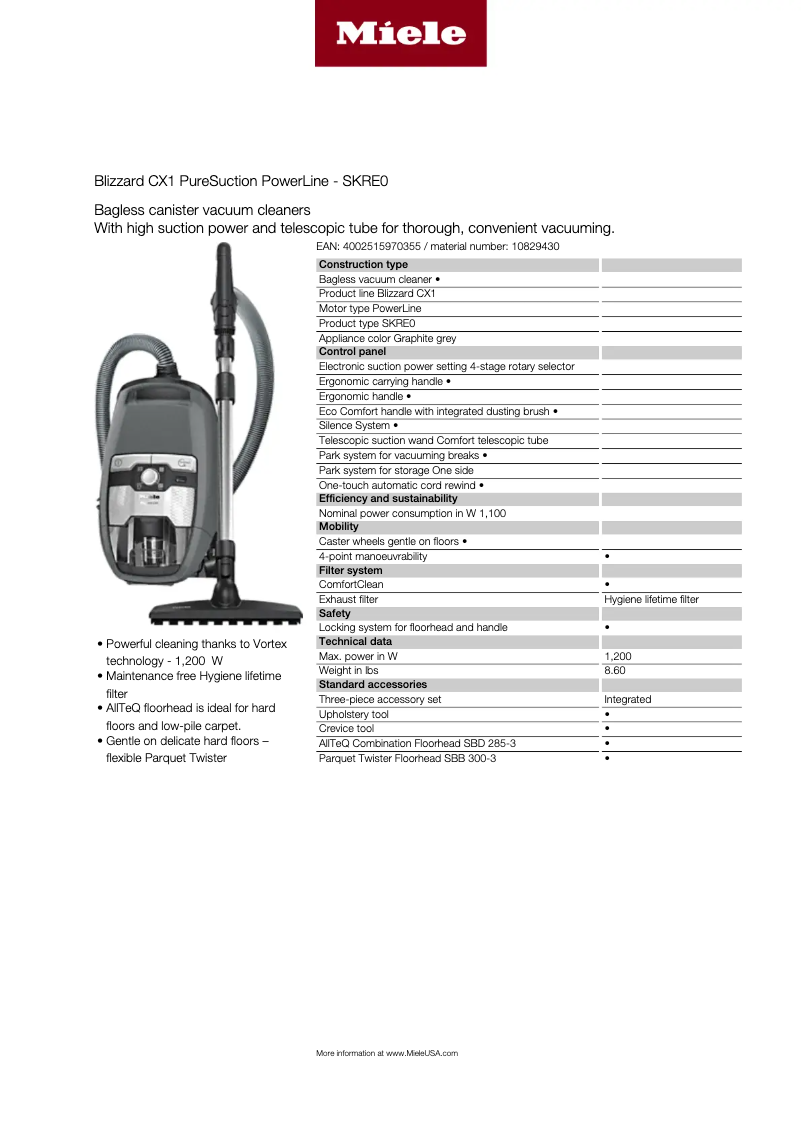 Imagen de la primera página del manual del dispositivo Blizzard CX1 PureSuction PowerLine