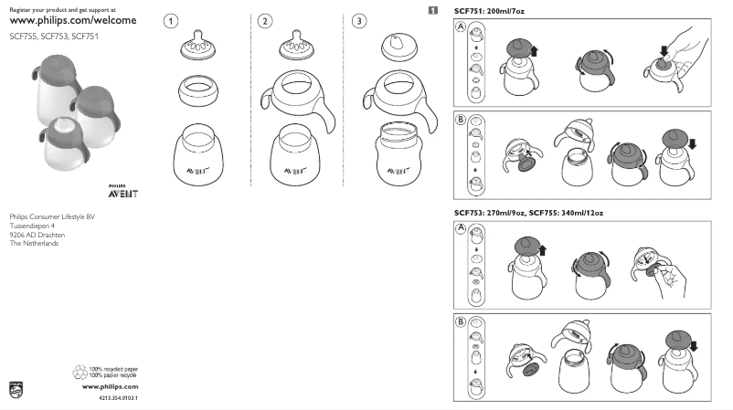 Imagen de la primera página del manual del dispositivo AVENT SCF751