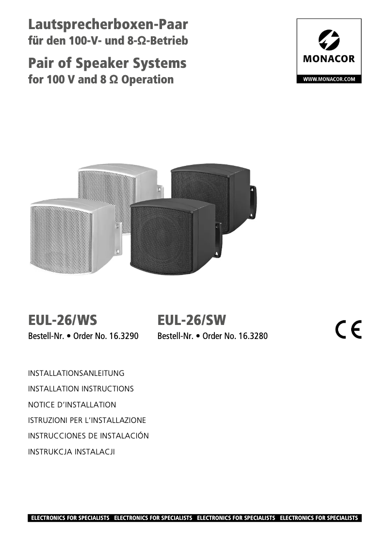 Imagen de la primera página del manual del dispositivo EUL-26/SW