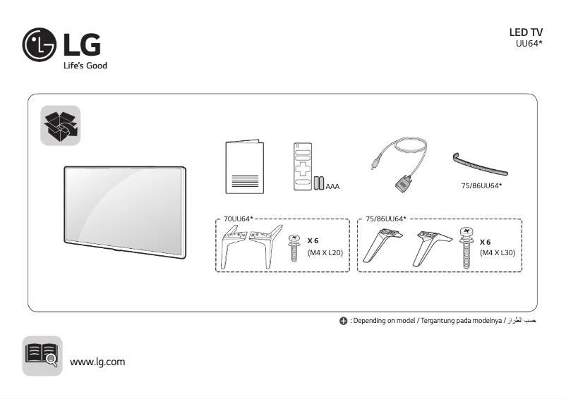 Imagen de la primera página del manual del dispositivo 75UU640C