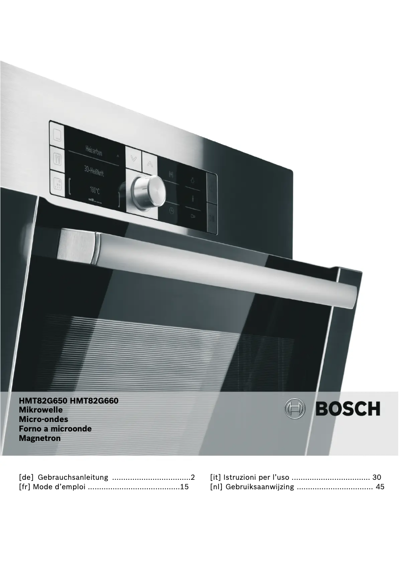 Página 1 del manual Manual de usuario Bosch HMT82G650