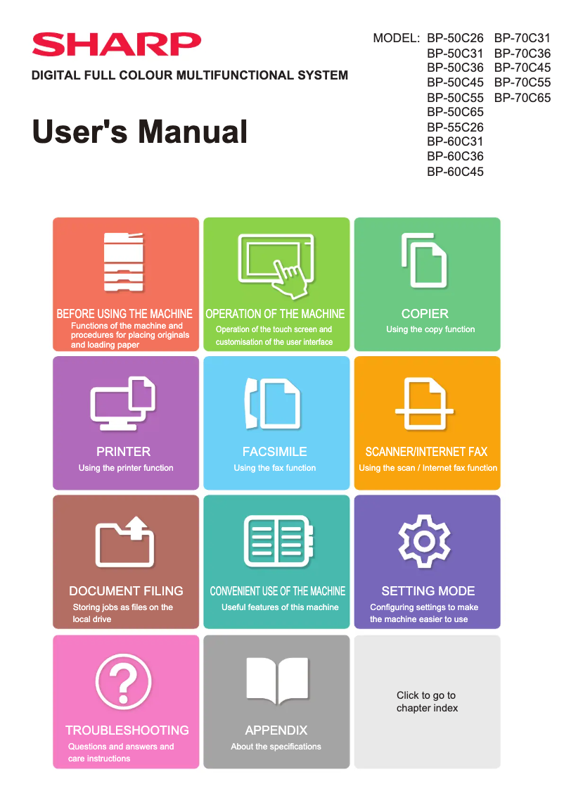 Imagen de la primera página del manual del dispositivo BP-55C26