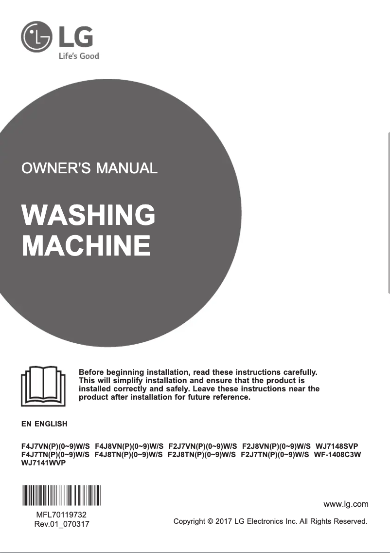 Imagen de la primera página del manual del dispositivo WF-1408C3W
