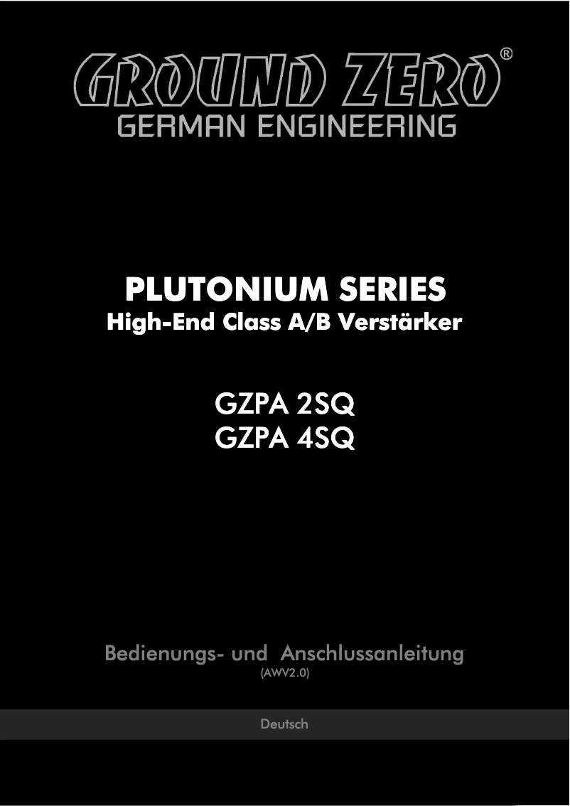 Página 1 del manual Manual de usuario Ground Zero GZPA 2SQ