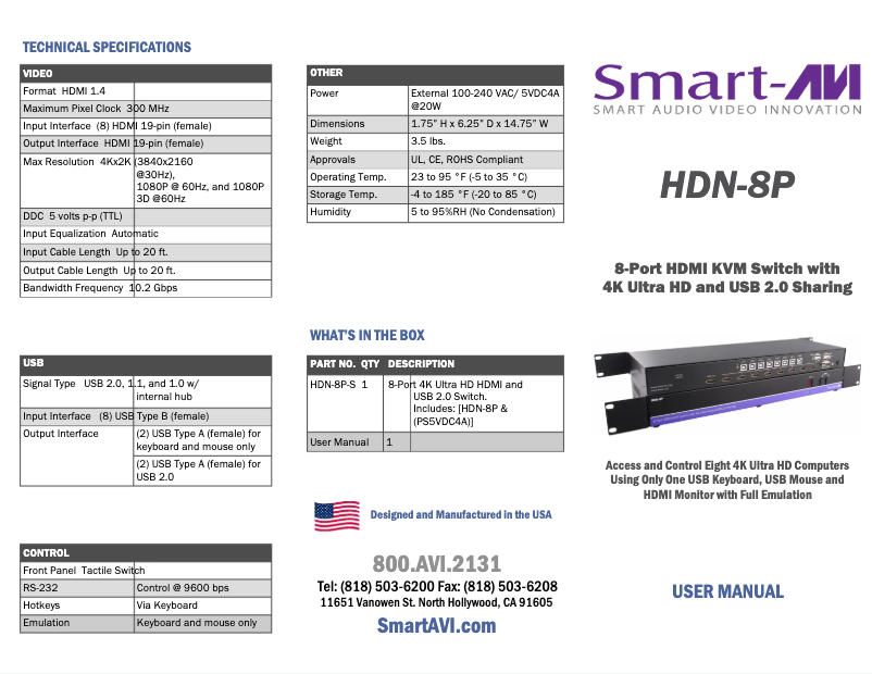 Imagen de la primera página del manual del dispositivo HDN-8P