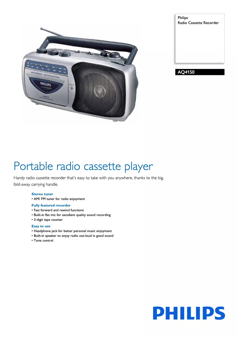 Página nº 1 - Folleto Philips AQ4150