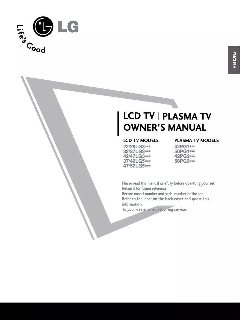 Página 1 del manual Manual de usuario LG 50PG21R