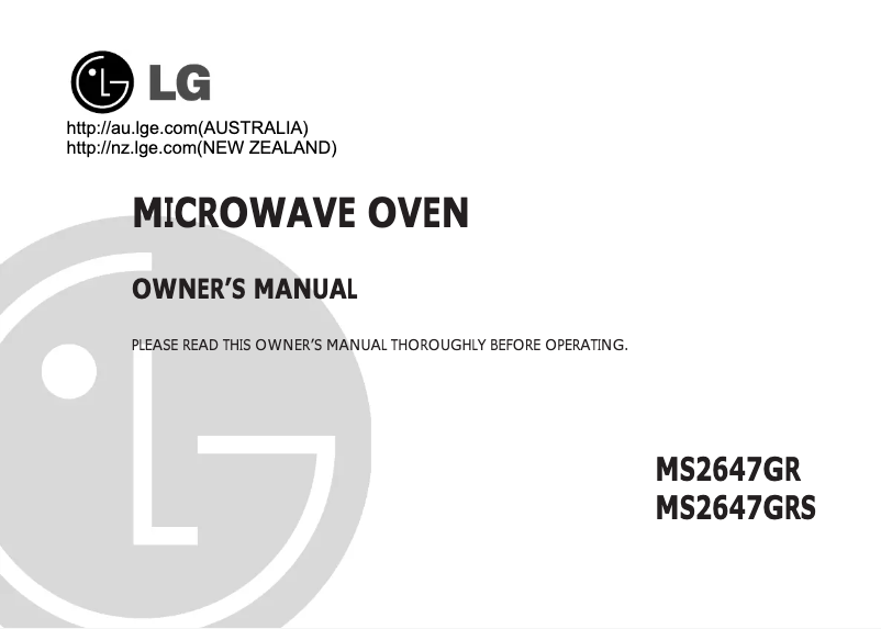 Página 1 del manual Manual de usuario LG MS2647GR