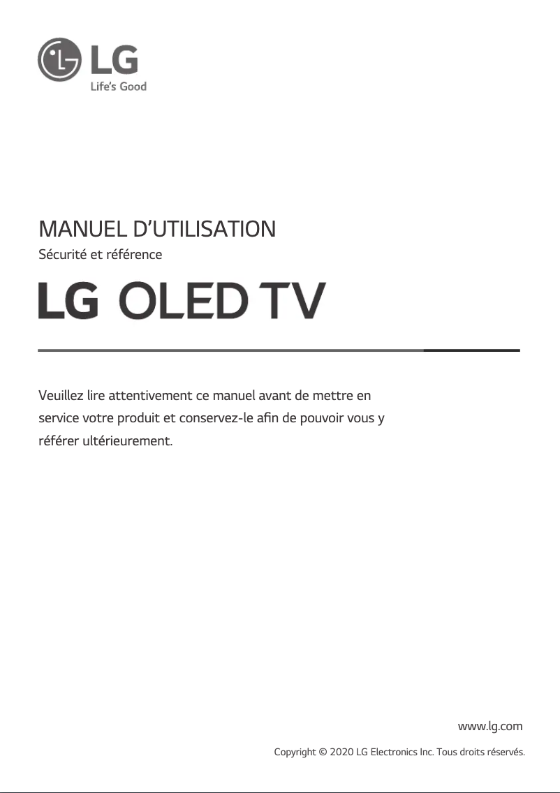 Imagen de la primera página del manual del dispositivo OLED65WX9LA