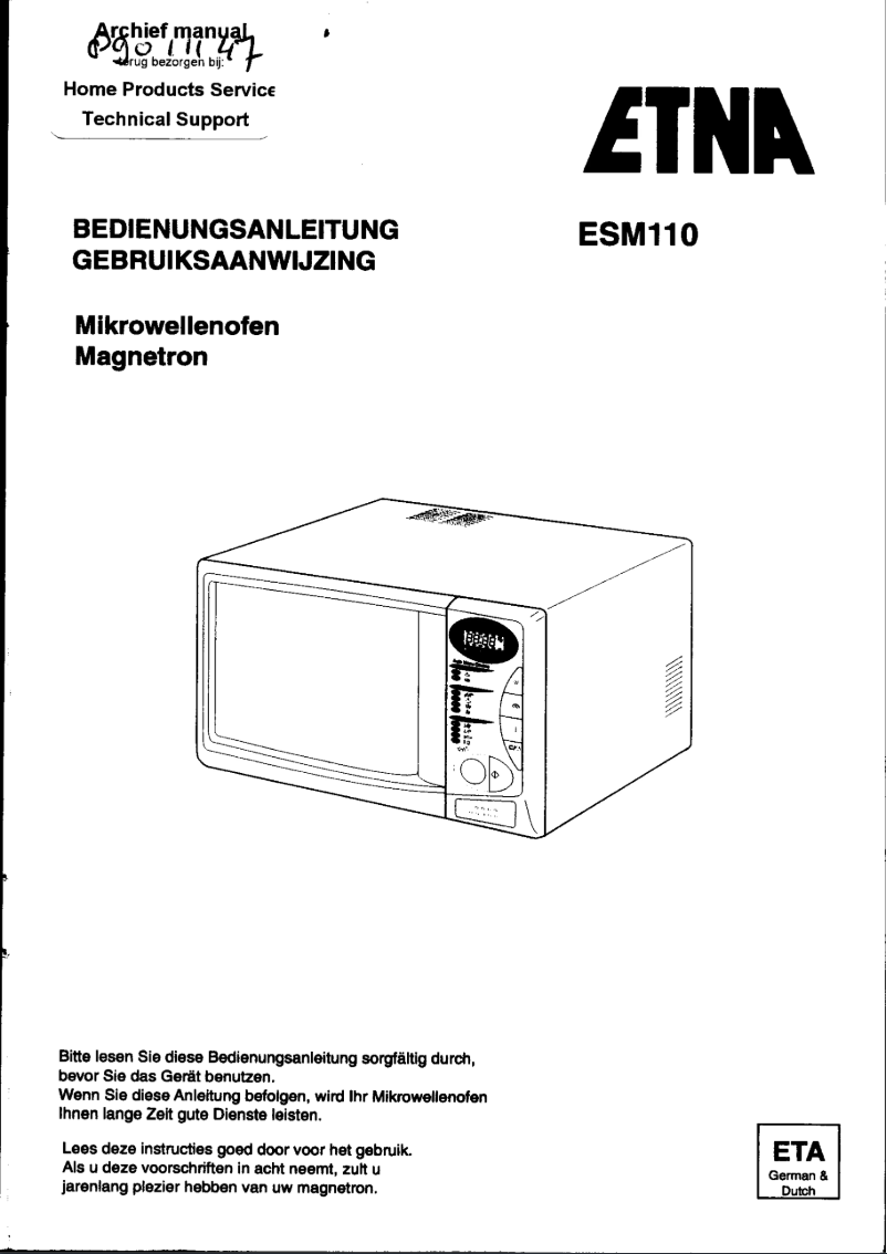 Página 1 del manual Manual de usuario Etna ESM110