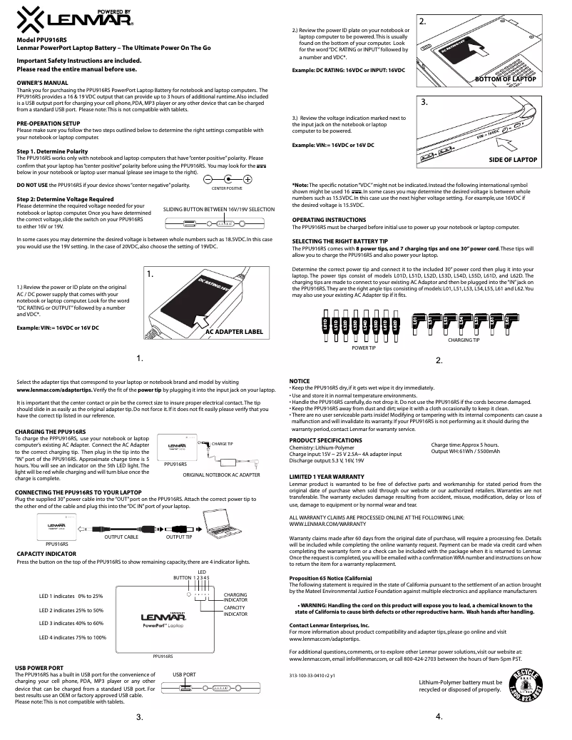 Imagen de la primera página del manual del dispositivo LAC916RSG