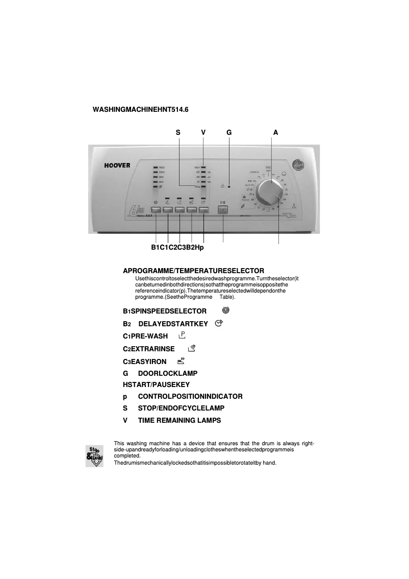 Página 1 del manual Manual de usuario Hoover HNT 514.6 SY AAA