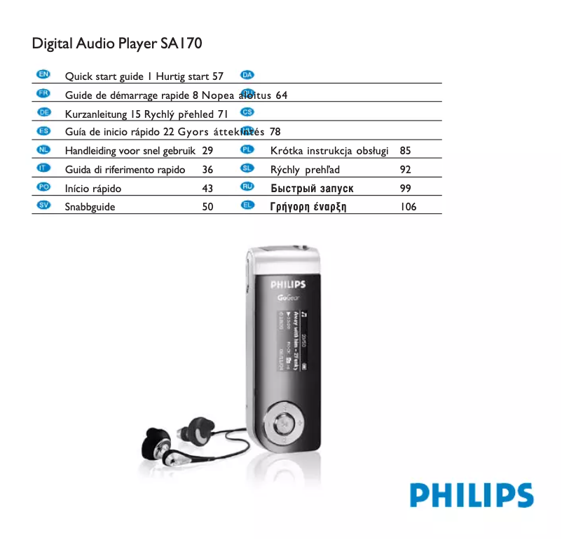 Imagen de la primera página del manual del dispositivo GoGear SA174