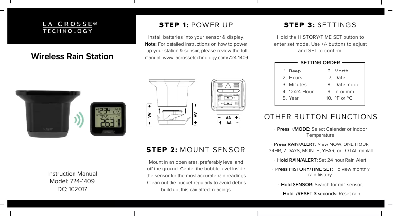 Imagen de la primera página del manual del dispositivo 724-1409