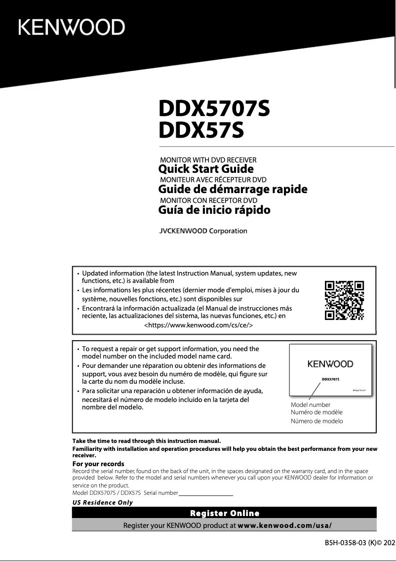 Imagen de la primera página del manual del dispositivo DDX5707S