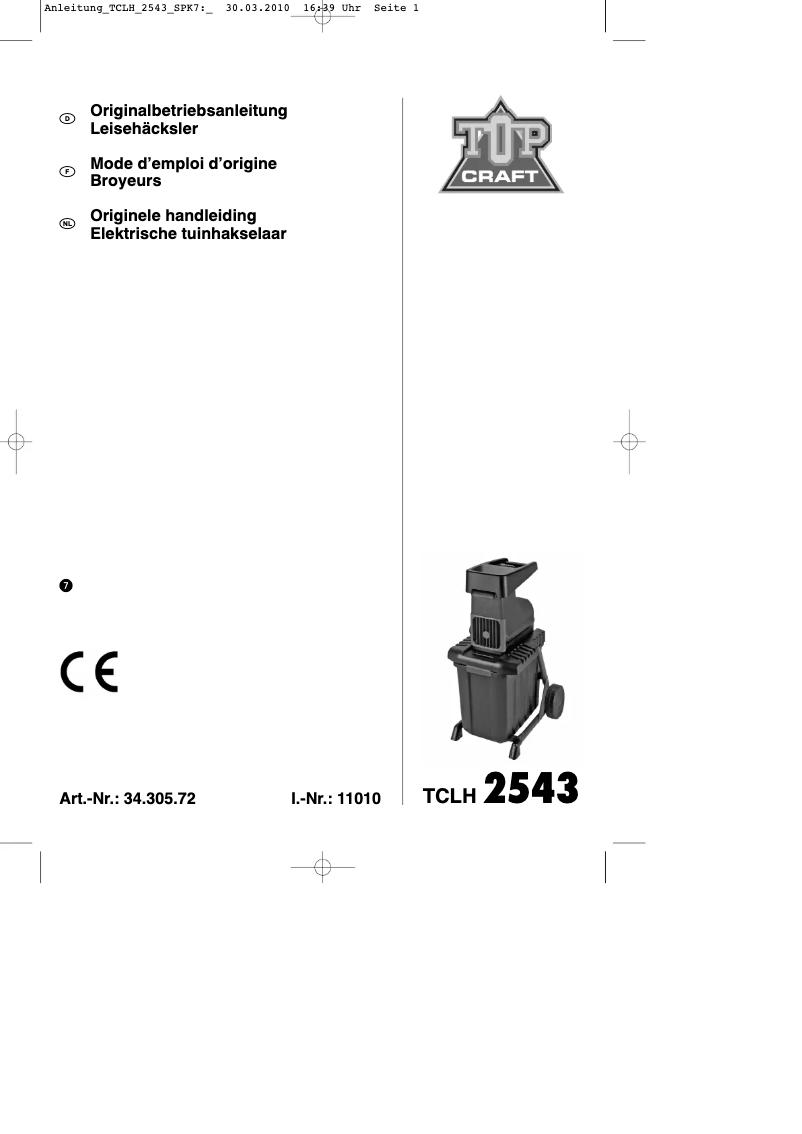 Imagen de la primera página del manual del dispositivo TCLH 2543