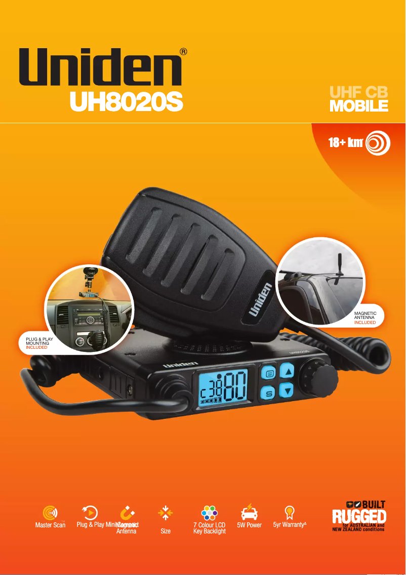 Página 1 del manual Folleto Uniden UH8020S