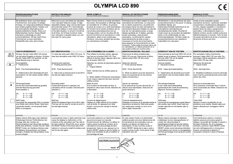 Imagen de la primera página del manual del dispositivo LCD-890