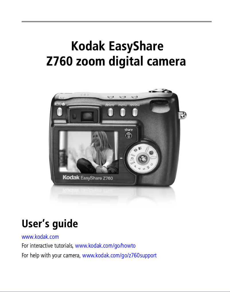 Imagen de la primera página del manual del dispositivo EasyShare Z760