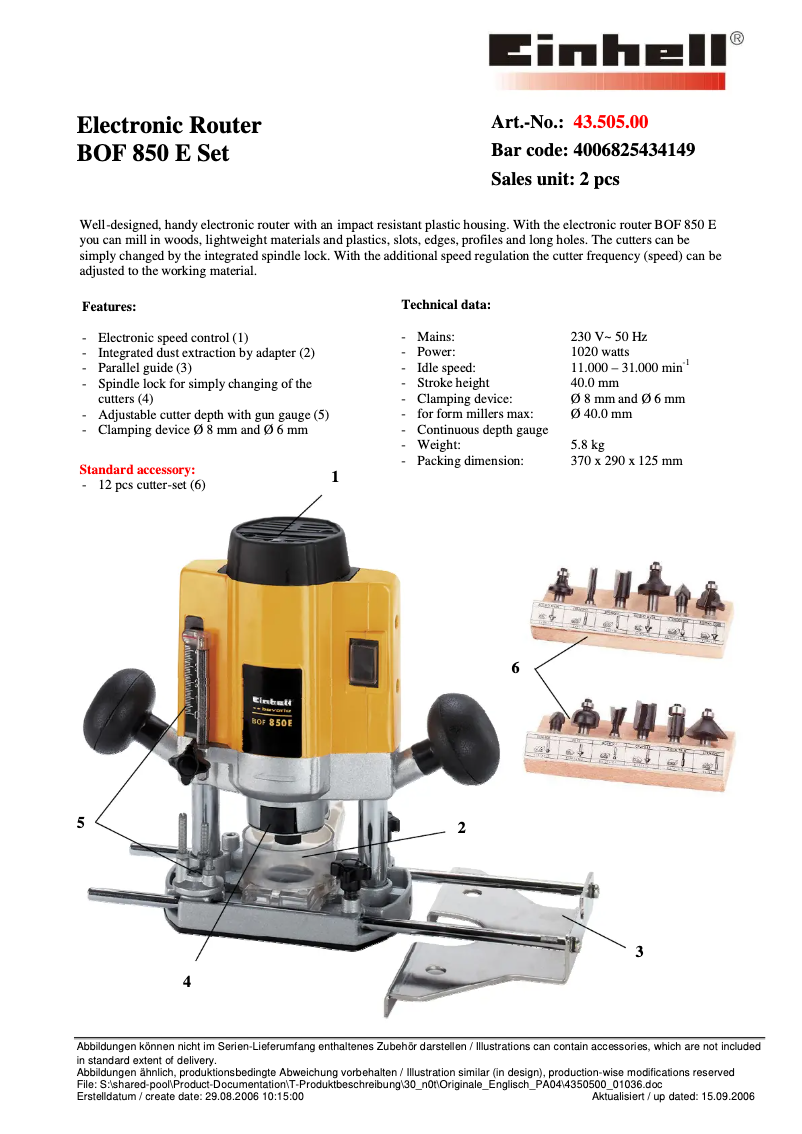 Página 1 del manual Manual de usuario Bavaria by Einhell BOF 850E