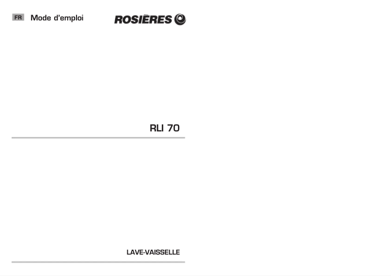 Página 1 del manual Manual de usuario Rosieres RLI 70 BMV