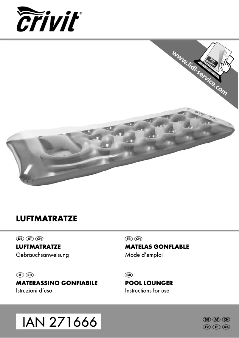 Página 1 del manual Manual de usuario Crivit IAN 271666