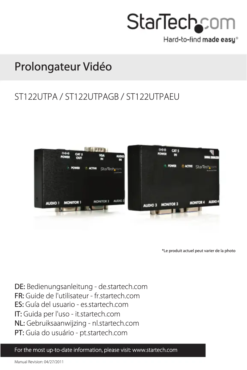 Imagen de la primera página del manual del dispositivo ST122UTPAGB