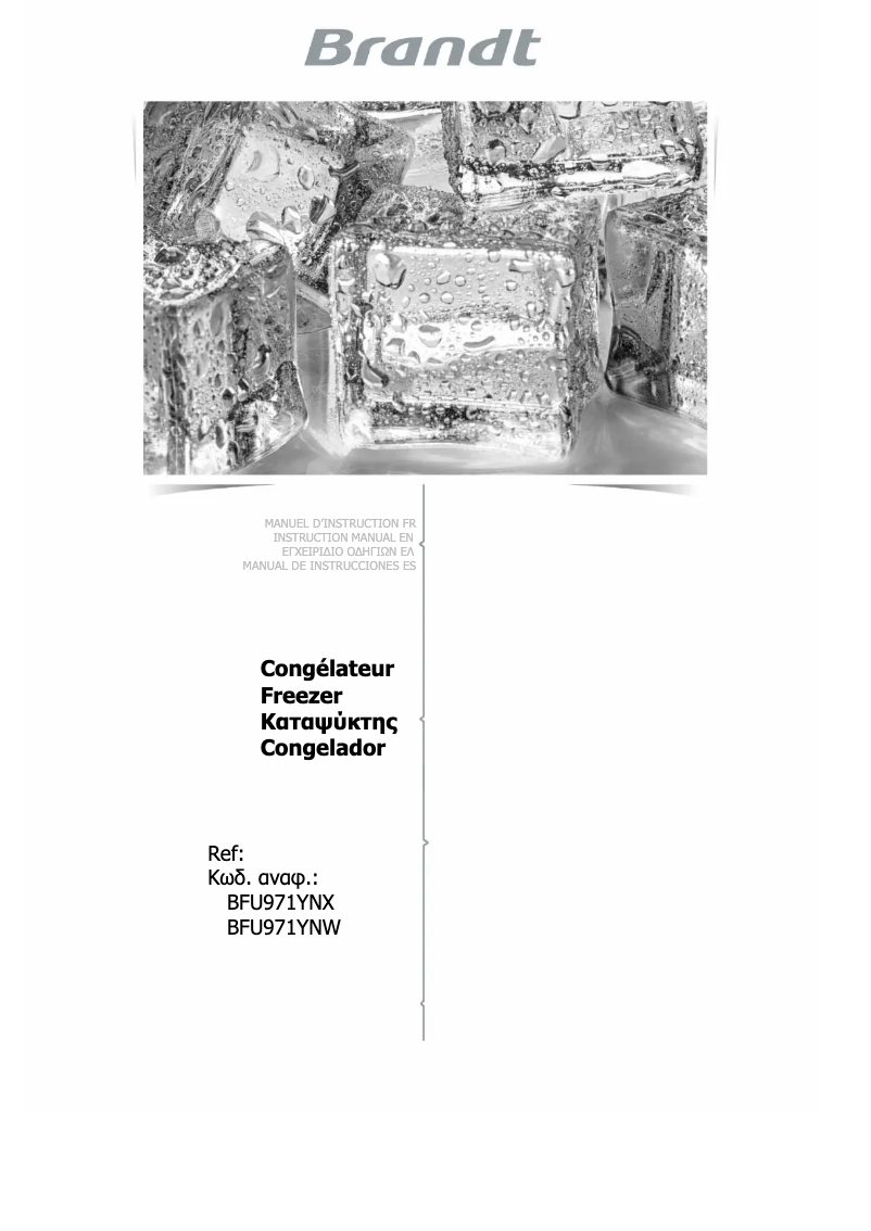 Imagen de la primera página del manual del dispositivo BFU971YNX