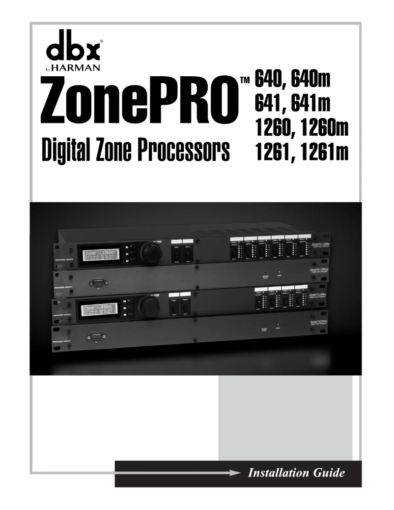 Imagen de la primera página del manual del dispositivo ZonePRO 1260m