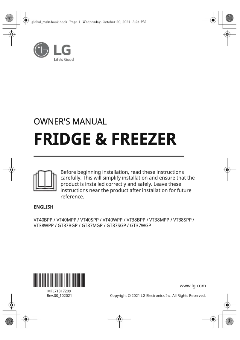 Imagen de la primera página del manual del dispositivo VT40SPP