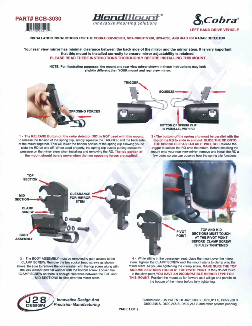 Página nº 1 - Manual de usuario BlendMount BCB-3030