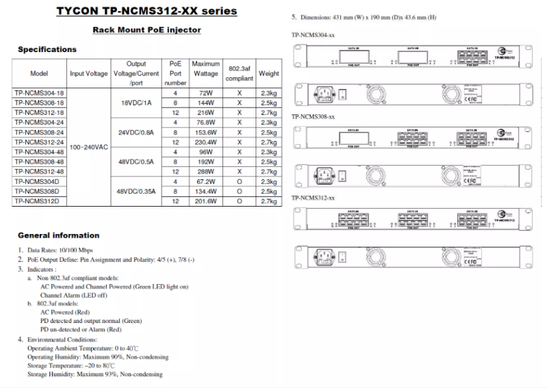 Página 1 del manual Manual de usuario Tycon Systems TP-NCMS312-24