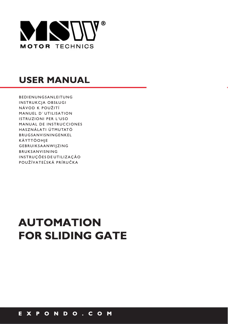 Imagen de la primera página del manual del dispositivo MSW-GDOOR-002A