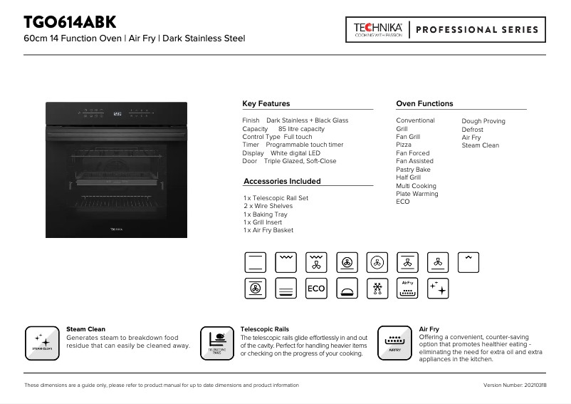 Imagen de la primera página del manual del dispositivo TGO614ABK