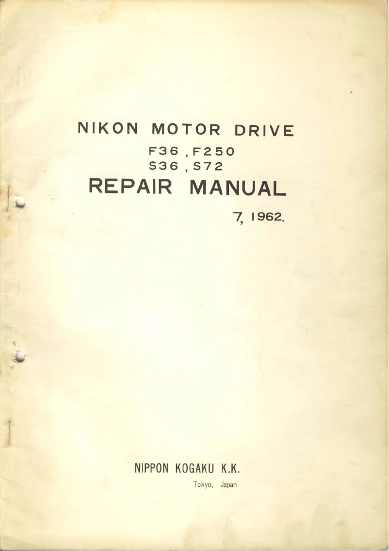 Página 1 del manual Manual de usuario Nikon Motor Drive F36