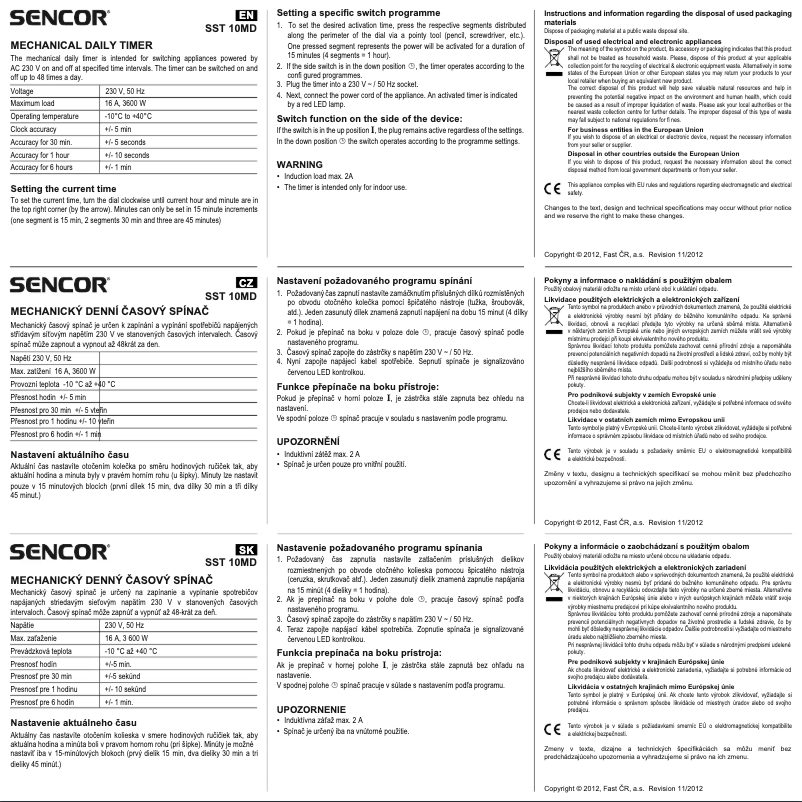 Página 1 del manual Manual de usuario Sencor SST 10MD