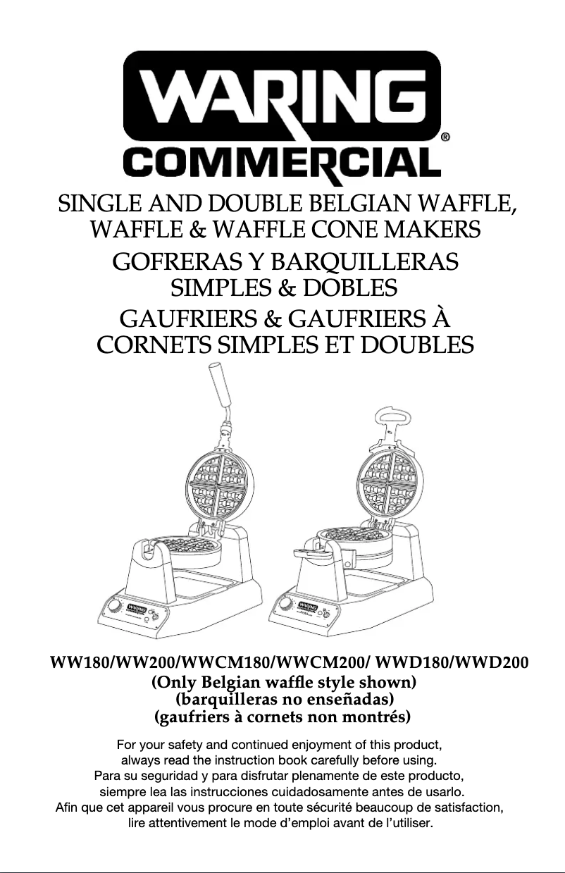Página 1 del manual Manual de usuario Waring Commercial WWD180
