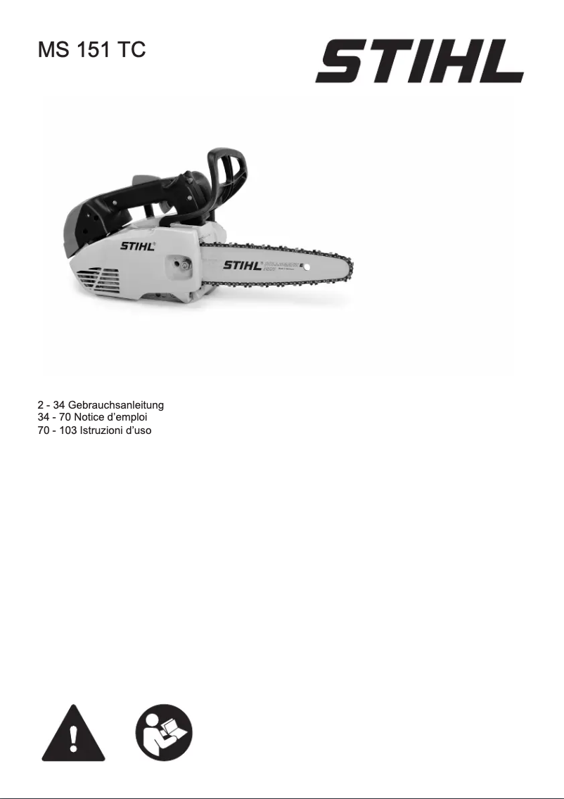 Página nº 1 - Manual de usuario Stihl MS 151 TC