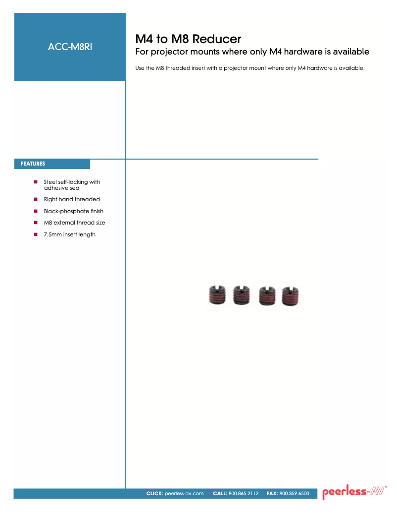 Página 1 del manual Manual de usuario Peerless-AV ACC-M8RI