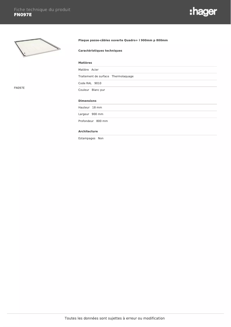 Imagen de la primera página del manual del dispositivo FN097E