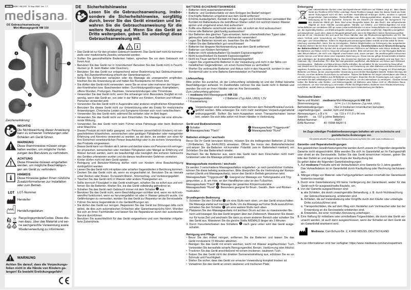 Página nº 1 - Manual de usuario Medisana HM 330