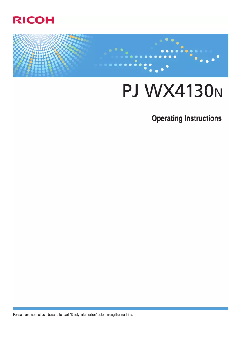 Imagen de la primera página del manual del dispositivo PJ WX4130N