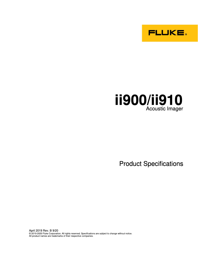 Página nº 1 - Ficha técnica Fluke ii900